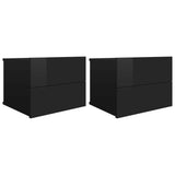 NNEVL Bedside Cabinets 2 pcs High Gloss Black 40x30x30 cm Chipboard