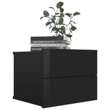 NNEVL Bedside Cabinets 2 pcs High Gloss Black 40x30x30 cm Chipboard