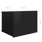 NNEVL Bedside Cabinets 2 pcs High Gloss Black 40x30x30 cm Chipboard