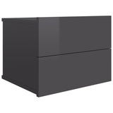 NNEVL Bedside Cabinet High Gloss Grey 40x30x30 cm Chipboard