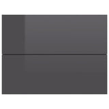 NNEVL Bedside Cabinet High Gloss Grey 40x30x30 cm Chipboard