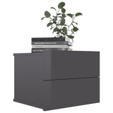NNEVL Bedside Cabinets 2 pcs High Gloss Grey 40x30x30 cm Chipboard