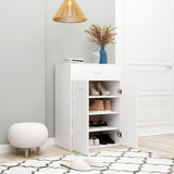 NNEVL Shoe Cabinet White 60x35x84 cm Engineered Wood