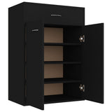 NNEVL Shoe Cabinet Black 60x35x84 cm Engineered Wood