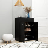 NNEVL Shoe Cabinet Black 60x35x84 cm Engineered Wood