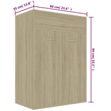 NNEVL Shoe Cabinet Sonoma Oak 60x35x84 cm Engineered Wood