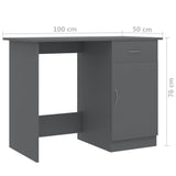 NNEVL Desk Grey 100x50x76 cm Chipboard