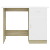 NNEVL Desk White and Sonoma Oak 100x50x76 cm Chipboard