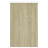 NNEVL Desk White and Sonoma Oak 100x50x76 cm Chipboard
