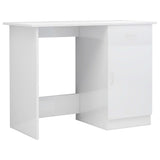 NNEVL Desk High Gloss White 100x50x76 cm Chipboard