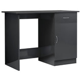 NNEVL Desk High Gloss Grey 100x50x76 cm Chipboard