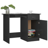 NNEVL Desk High Gloss Grey 100x50x76 cm Chipboard