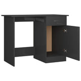 NNEVL Desk High Gloss Grey 100x50x76 cm Chipboard