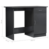 NNEVL Desk High Gloss Grey 100x50x76 cm Chipboard