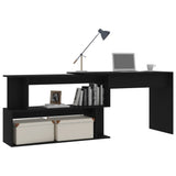 NNEVL Corner Desk Black 200x50x76 cm Chipboard