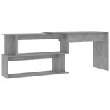 NNEVL Corner Desk Concrete Grey 200x50x76 cm Chipboard