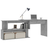 NNEVL Corner Desk Concrete Grey 200x50x76 cm Chipboard