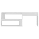 NNEVL Corner Desk High Gloss White 200x50x76 cm Chipboard