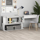 NNEVL Corner Desk High Gloss White 200x50x76 cm Chipboard