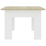 NNEVL Coffee Table White and Sonoma Oak 100x60x42 cm Engineered Wood