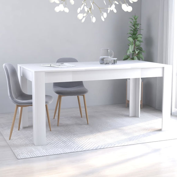 NNEVLL Dining Table White 160x80x76 cm Chipboard