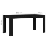 NNEVL Dining Table Black 160x80x76 cm Chipboard