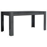 NNEVL Dining Table High Gloss Grey 160x80x76 cm Chipboard