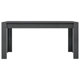 NNEVL Dining Table High Gloss Grey 160x80x76 cm Chipboard