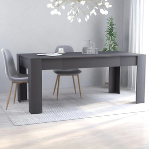 NNEVL Dining Table Grey 180x90x76 cm Chipboard