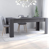 NNEVL Dining Table Grey 180x90x76 cm Chipboard