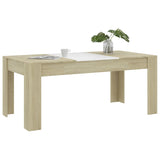 NNEVL Dining Table White and Sonoma Oak 180x90x76 cm Chipboard
