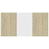 NNEVL Dining Table White and Sonoma Oak 180x90x76 cm Chipboard