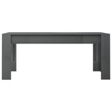 NNEVL Dining Table High Gloss Grey 180x90x76 cm Chipboard