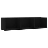 NNEVL CD Wall Shelf Black 75x18x18 cm Chipboard