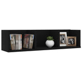 NNEVL CD Wall Shelf Black 75x18x18 cm Chipboard