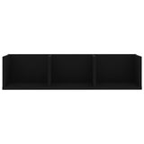 NNEVL CD Wall Shelf Black 75x18x18 cm Chipboard