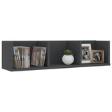 NNEVL CD Wall Shelf Grey 75x18x18 cm Chipboard