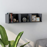 NNEVL CD Wall Shelf Grey 75x18x18 cm Chipboard