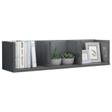 NNEVL CD Wall Shelf High Gloss Grey 75x18x18 cm Chipboard