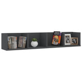 NNEVL CD Wall Shelf Grey 100x18x18 cm Chipboard