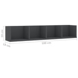 NNEVL CD Wall Shelf Grey 100x18x18 cm Chipboard
