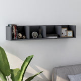 NNEVL CD Wall Shelf Grey 100x18x18 cm Chipboard