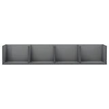 NNEVL CD Wall Shelf High Gloss Grey 100x18x18 cm Chipboard