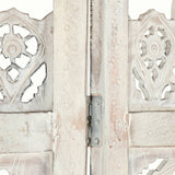 NNEVL Hand carved 5-Panel Room Divider White 200x165 cm Solid Mango Wood