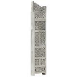 NNEVL Hand carved 4-Panel Room Divider Grey 160x165 cm Solid Mango Wood