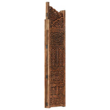 NNEVL Hand carved 4-Panel Room Divider Brown 160x165 cm Solid Mango Wood