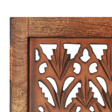 NNEVL Hand Carved 3-Panel Room Divider Brown 120x165 cm Solid Mango Wood