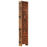 NNEVL Hand Carved 5-Panel Room Divider Brown 200x165 cm Solid Mango Wood