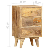 NNEVL Bedside Cabinet 36x30x60 cm Solid Mango Wood