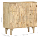 NNEVL Drawer Cabinet 75x35x75 cm Solid Mango Wood
